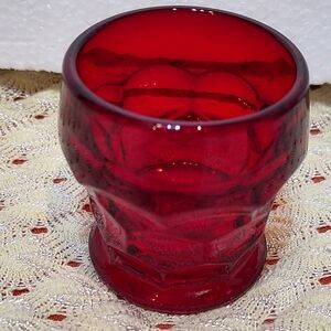 Vintage 1953 Viking Georgian ruby red shot glass/ toothpick holder